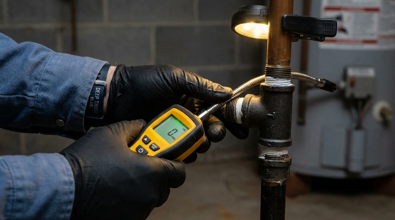 Gas leak detection with electronic sniffer by Johns Plumbing LLC in Glenwood Springs